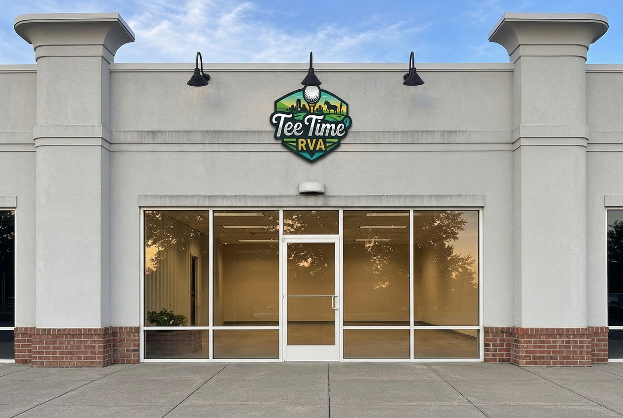 Concept rendering of the future Tee Time RVA Mechanicsville storefront